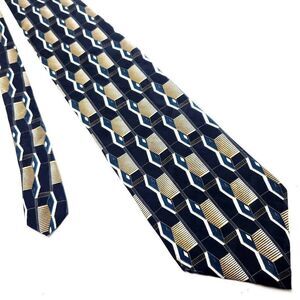 Como Collezione Black‎ Silk Tie Woven Wide Geometric